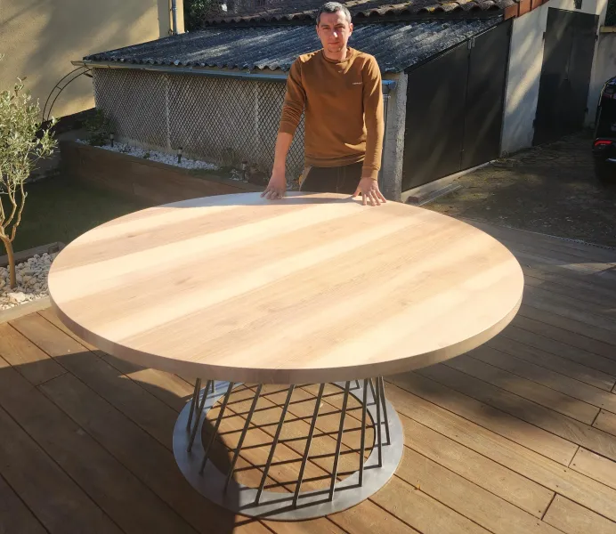 Tablre frène et acier